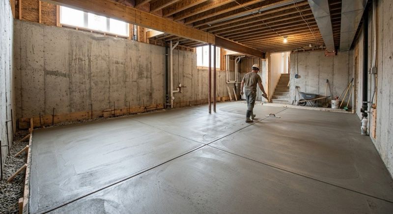 Basement Concrete Installation in Bethlehem, CT