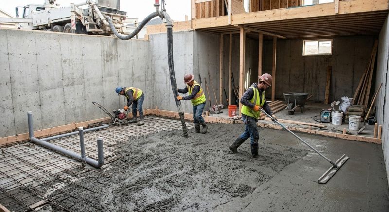 Basement Concrete Installation in Glastonbury, CT